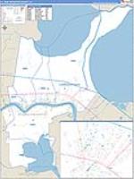 St. John the Baptist Parish (), La Carrier Route Wall Map